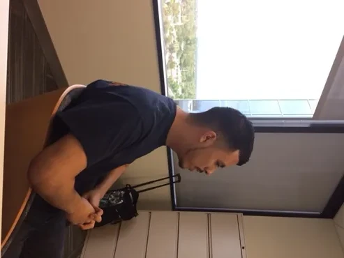 Employee demonstrating improved posture at office desk